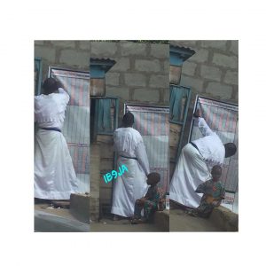Man seen gambling in his white garment, while returning from church, yesterday, in Lagos