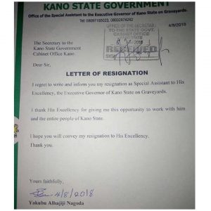 S.A to Kano governor on graveyards, resigns .