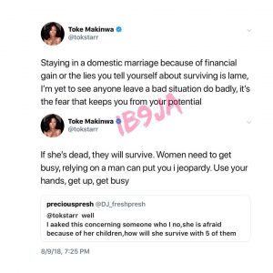 Staying in a marriage because of financial gain is lame - Toke Makinwa