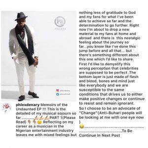 Celebrities are also humans like you'- Phlex cautious fans.