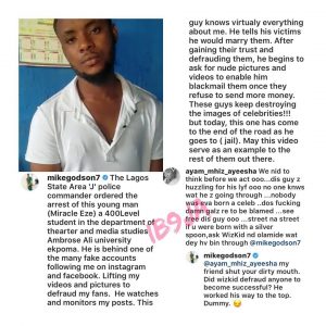 Actor Godson slams lady making a case for AAU student impersonating him