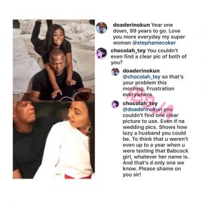 Stephanie Coker’s husband lampooned over the pictures he used to celebrate their first wedding anniversary