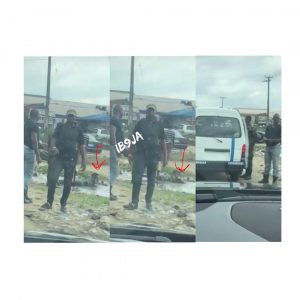 Delta policemen order man to lie inside a dirty water