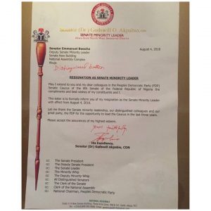 Akpabio resigns as Senate Minority Leader