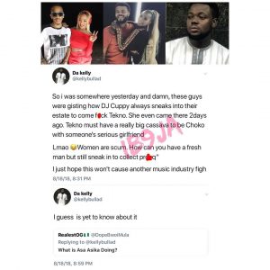 Popular talent manager, Kelly, accuses DJ Cuppy of infidelity