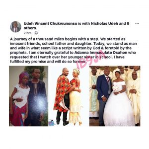 School father ties the nuptial knot with his school daughter