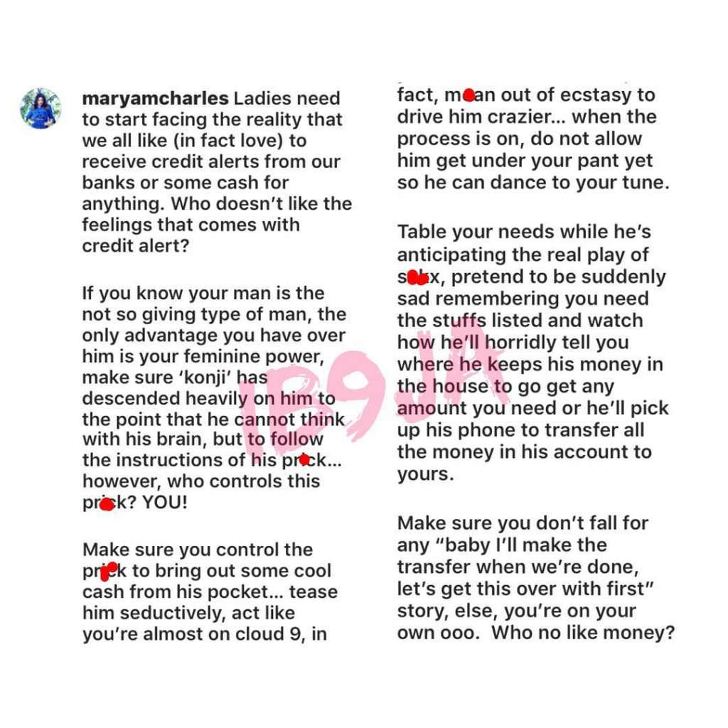 Nollywood actress, Maryam Charles, teaches wives how to use s*x to get anything from their husbands