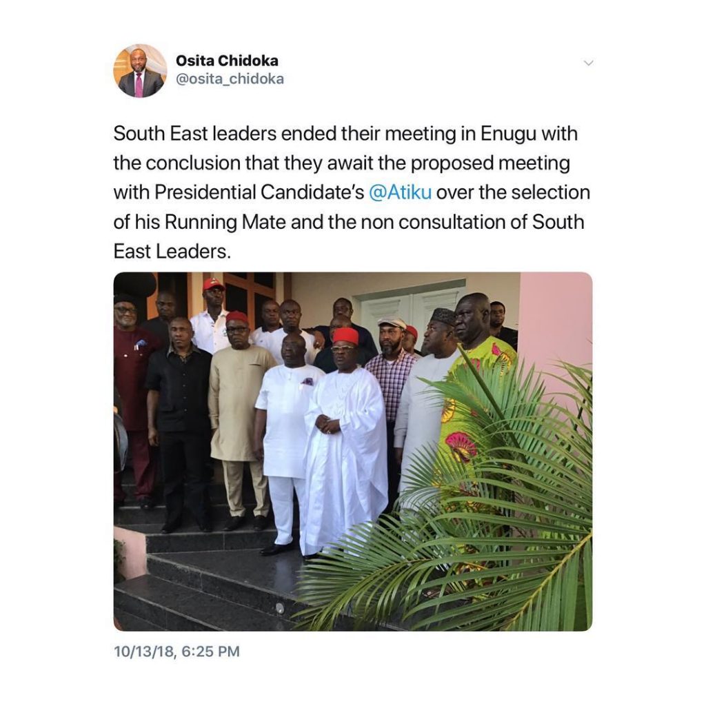 Atiku didn’t consult us, South-east leaders kick