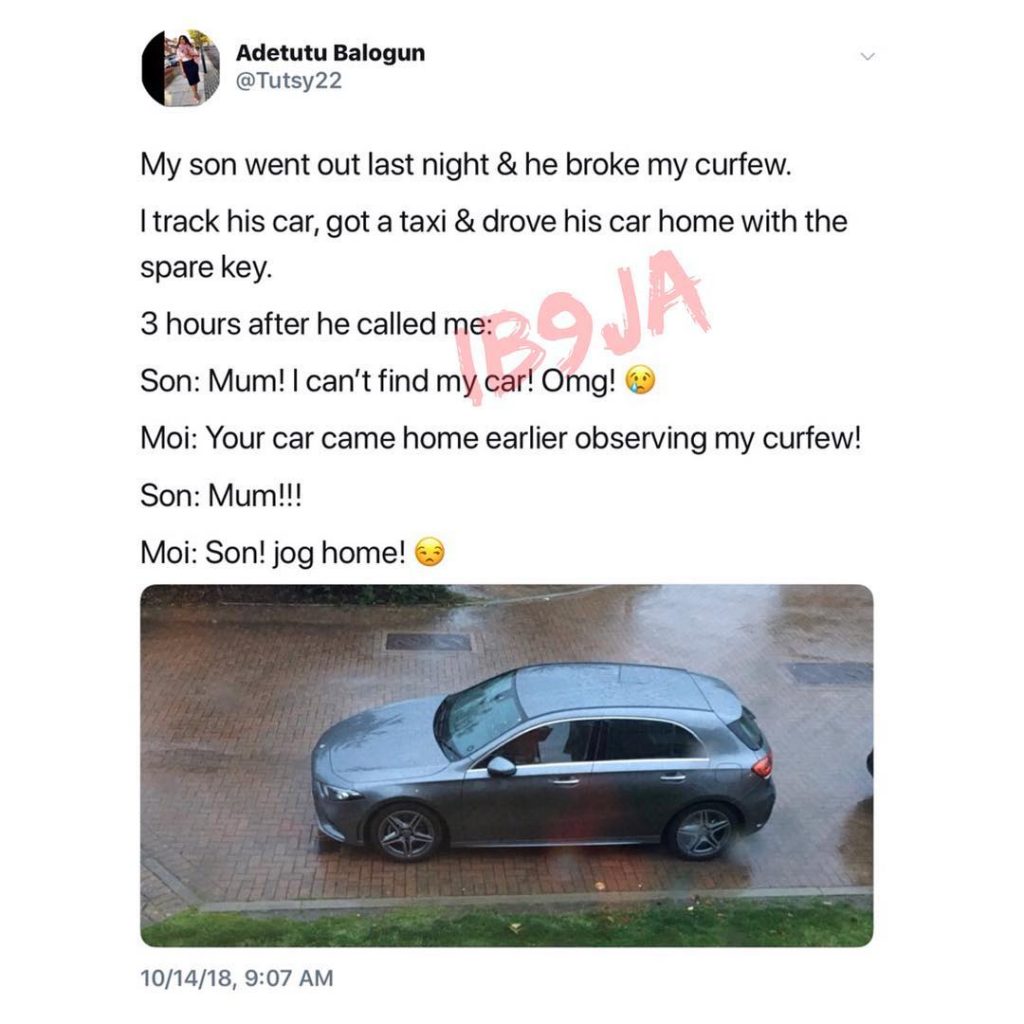 Uk-based Nigerian mom reveals how she dealt with his son, yesterday