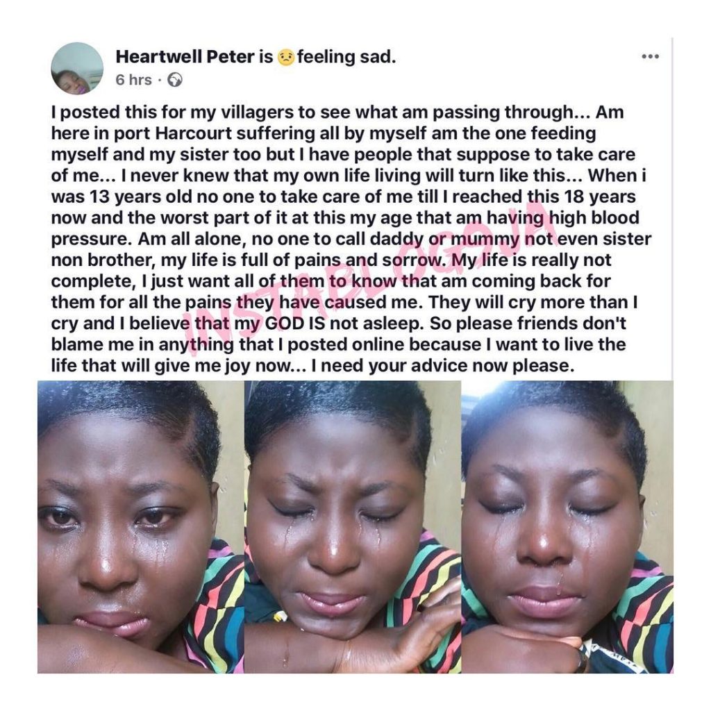 After reaching her wits end, Nigerian teen sends strong words to her people
