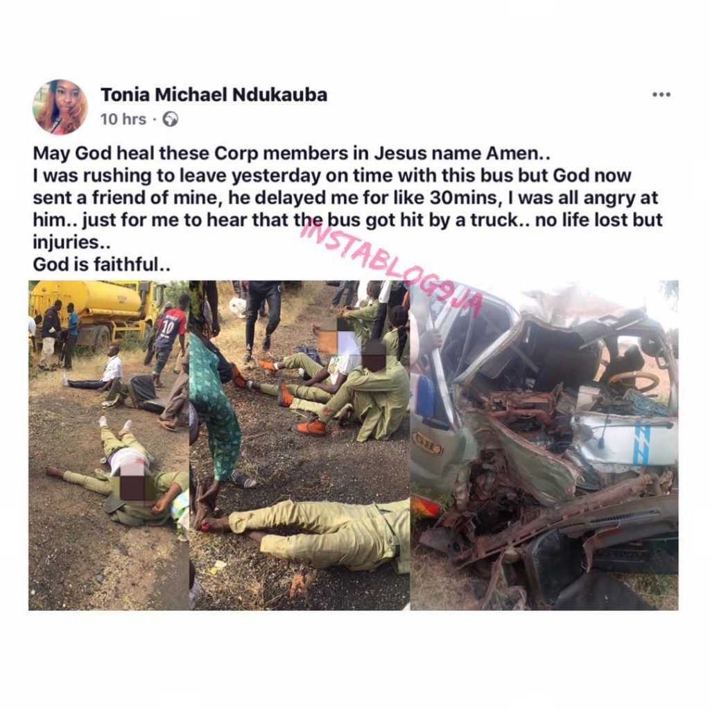No casualties, as truck rams into a bus conveying corps members from camp