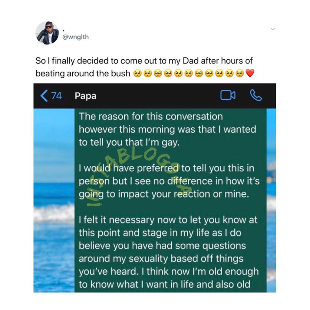 Boy reveals his dad reaction after coming out to him about his sexuality. [Swipe]