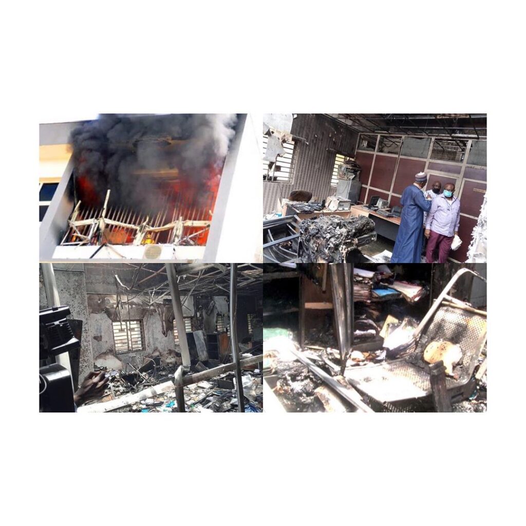 Fire Guts INEC Office In Abuja .