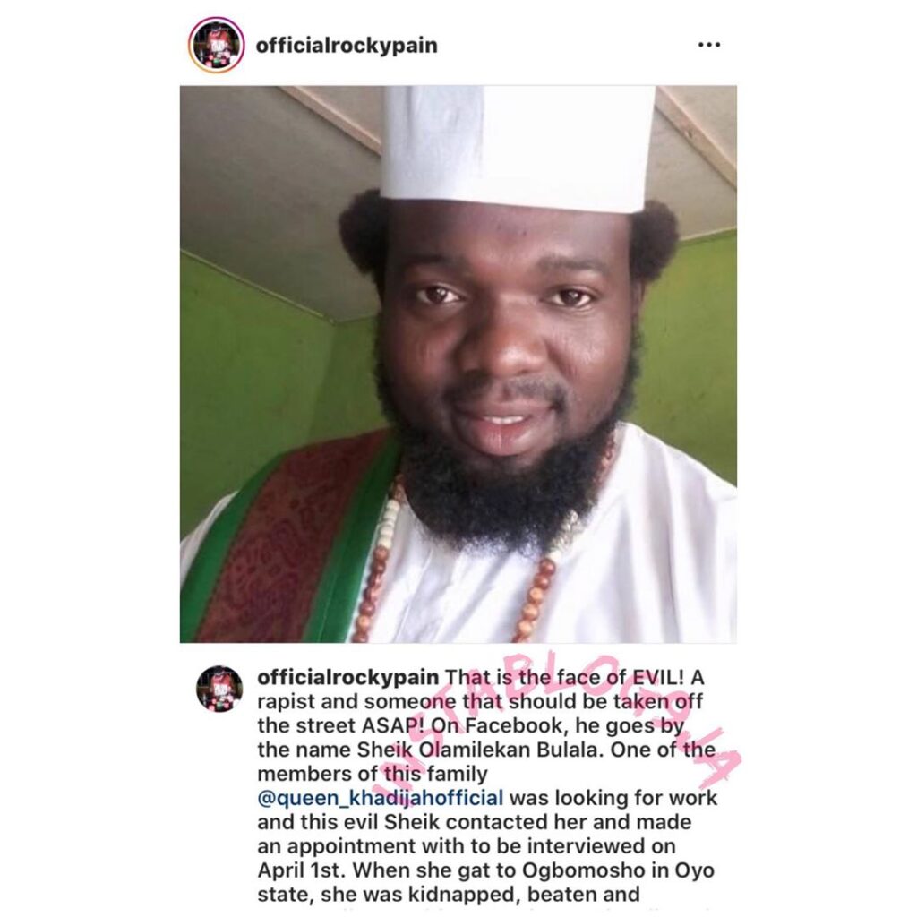 Islamic cleric arrested for allegedly abducting his married family member and raping her for 2weeks. [Swipe]