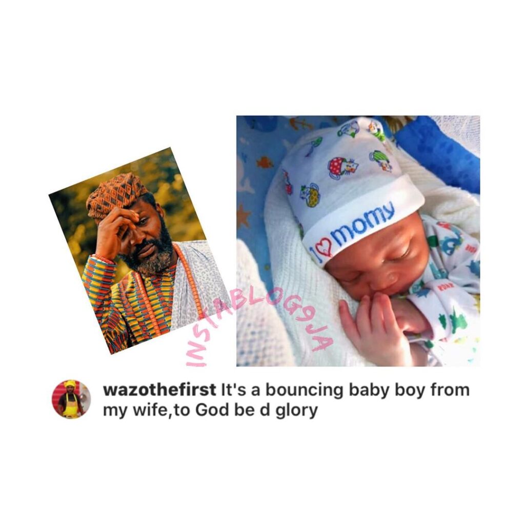 Actor Wazo and wife welcome a baby boy