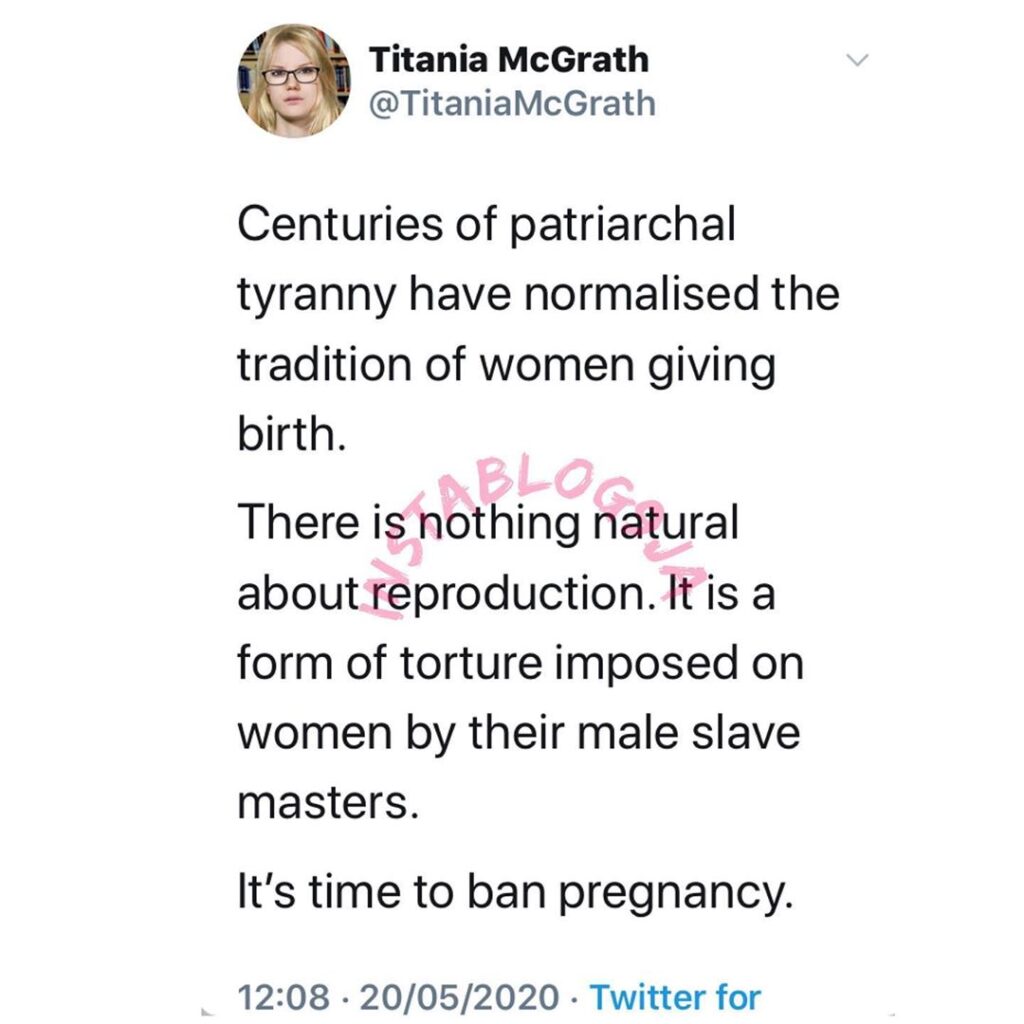 It’s time to ban pregnancy - Activist McGrath