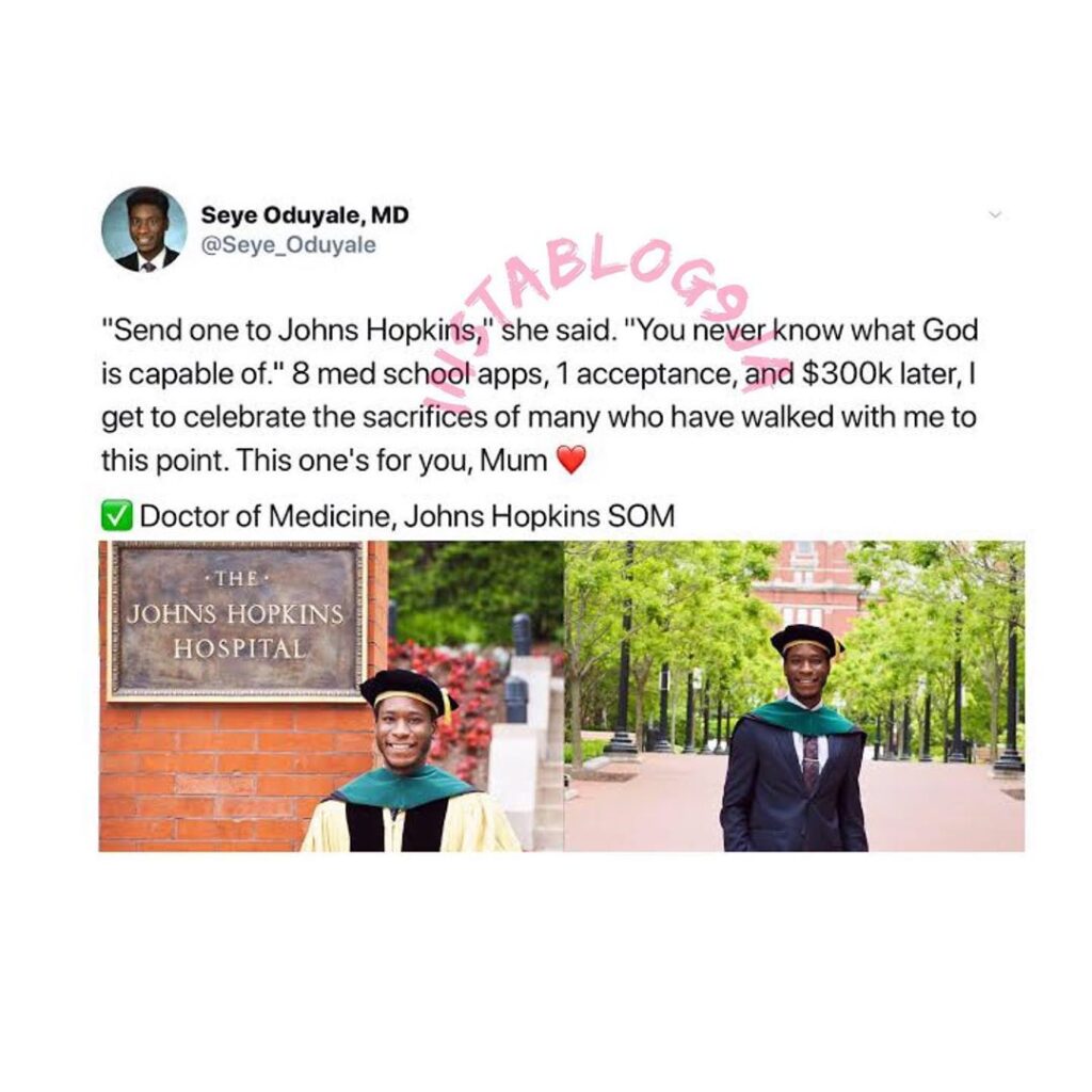 Eight admission applications and $300k later, Nigerian man bags medical degree in the U.S