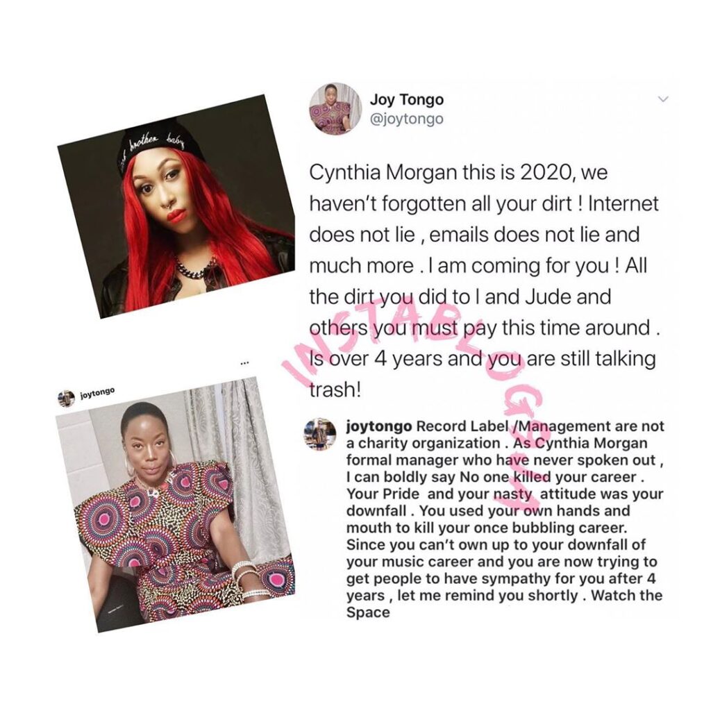 Cynthia Morgan’s ex boss/manager rips her apart. Claims she’s owing over $30,000 and seeking for self-pity. [Swipe]