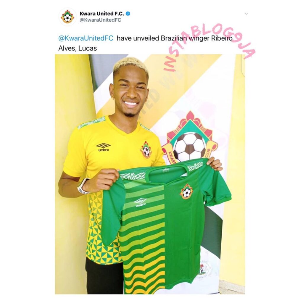 Brazillian footballer, Alves, joins Kwara United FC, Ilorin