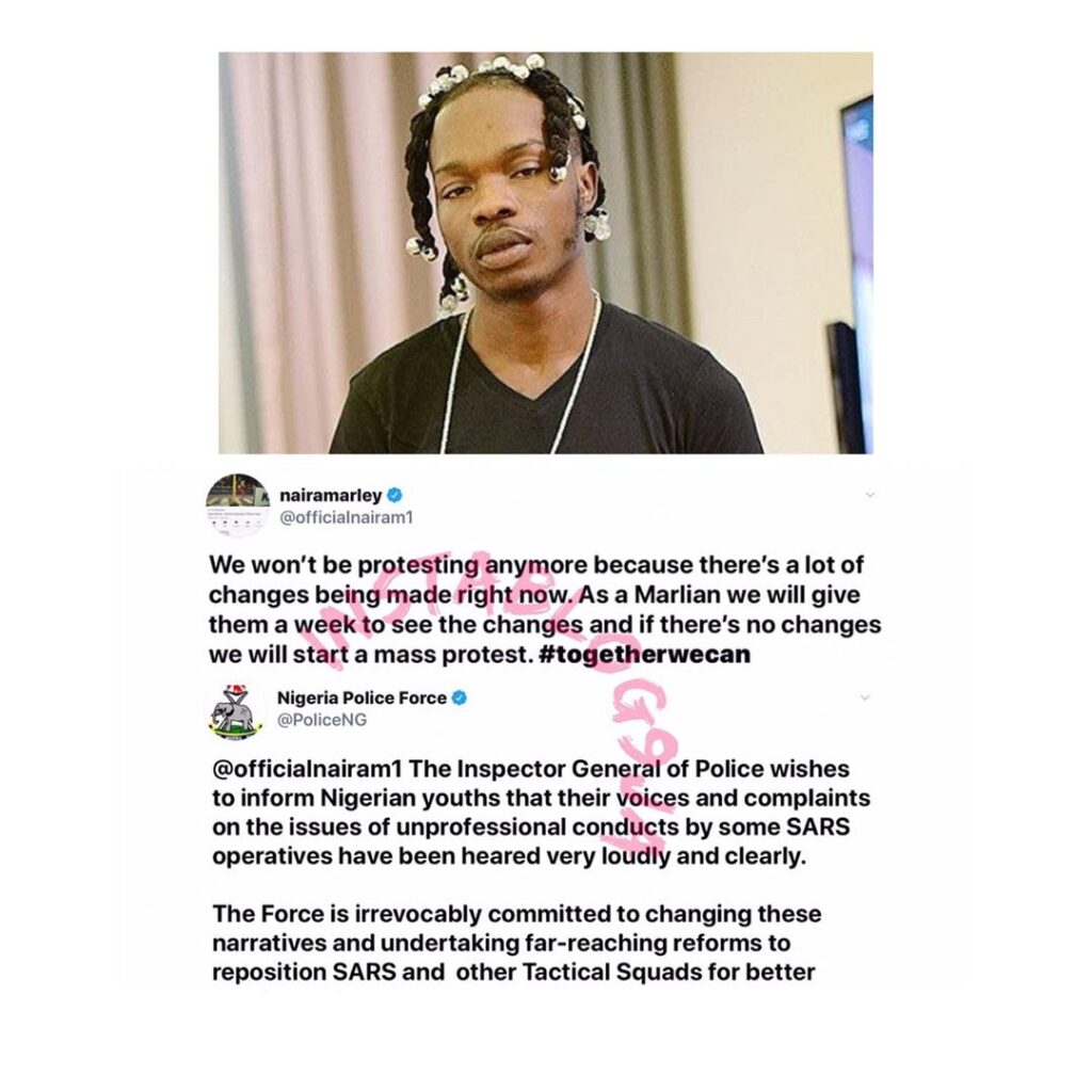 EndSars: Singer Naira Marley cancels planned protest as police steps in. [Swipe]