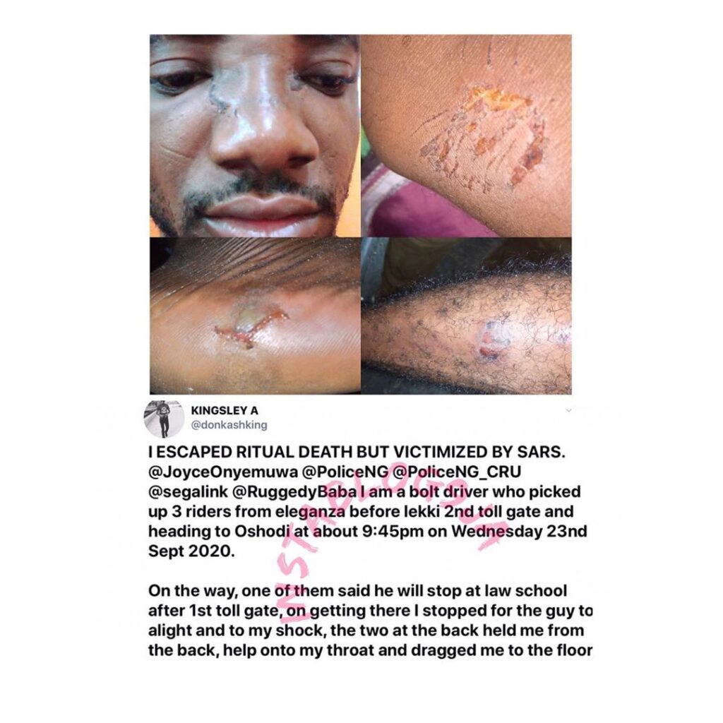 SARS operatives told me to mobilize them with N20k after I escaped from ritualists — Cabbie [Swipe]