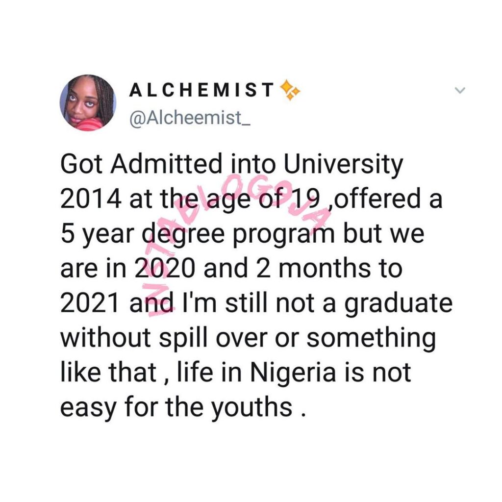 Alchemist realizes how hard it's to be a graduate in Nigeria, after 6 years