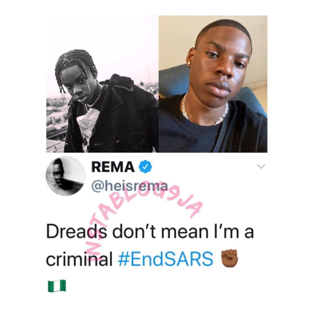 Singer Rema chops off his dreadlocks to protest against SARS
