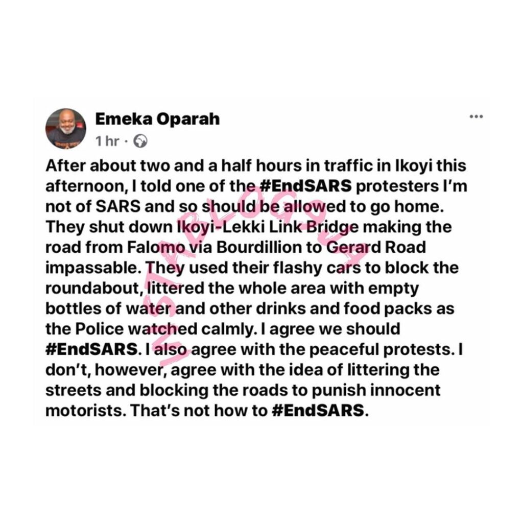 EndSARS: Environmentalist laments the crass behavior of protesters