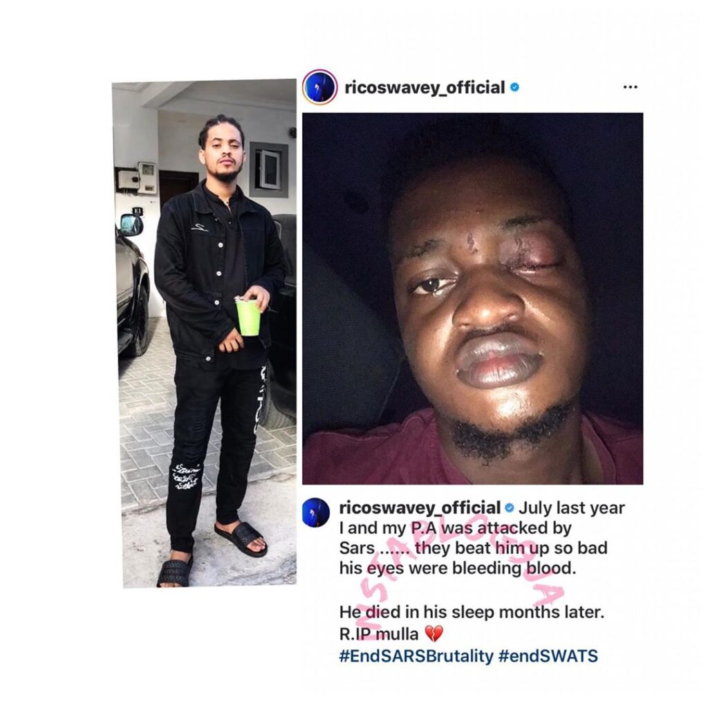 Reality Star, Rico recounts his experience in the hands of SARS operatives
