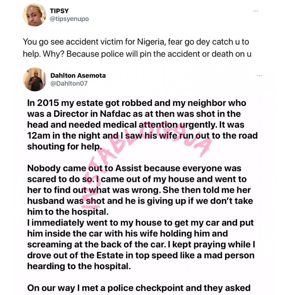 Man narrates how he was labeled an armed robber for rendering assistance to an accident victim [Swipe]