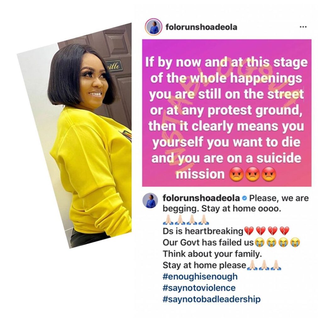 EndSARS: If you are still on the street or any protest ground then you are clearly on a suicide mission — Producer Folorunsho Adeola