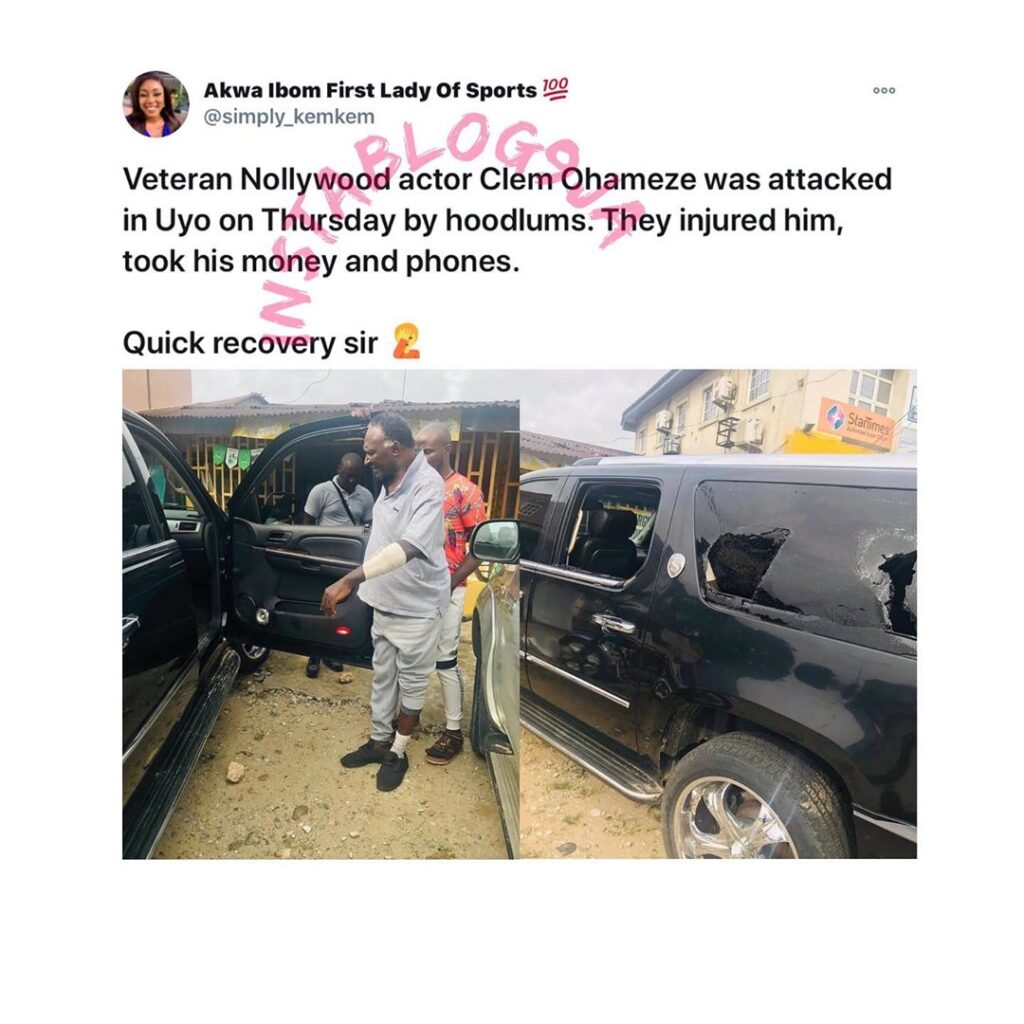 Actor Clem Ohameze reportedly attacked by hoodlums in Uyo, Akwa-Ibom State