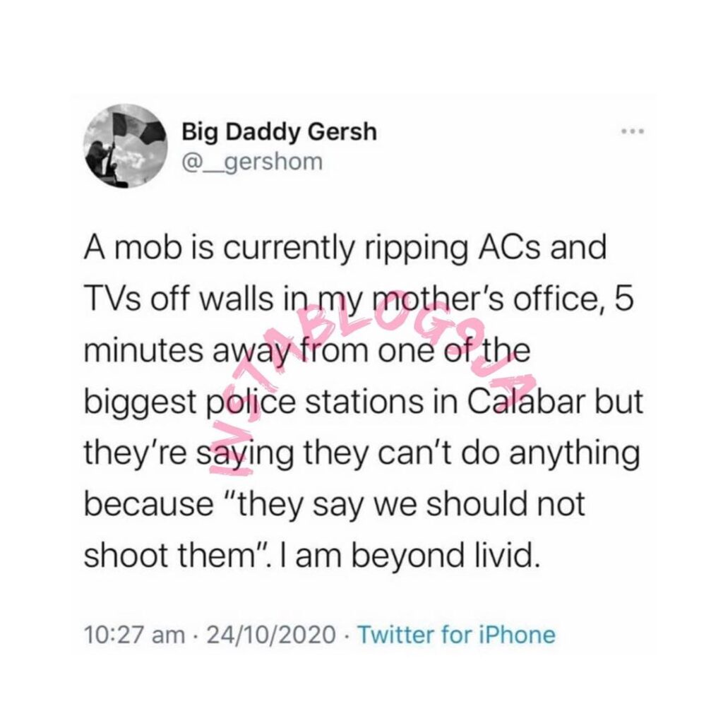 Man who defended hoodlums looting, cries out as his mother becomes a victim [Swipe]