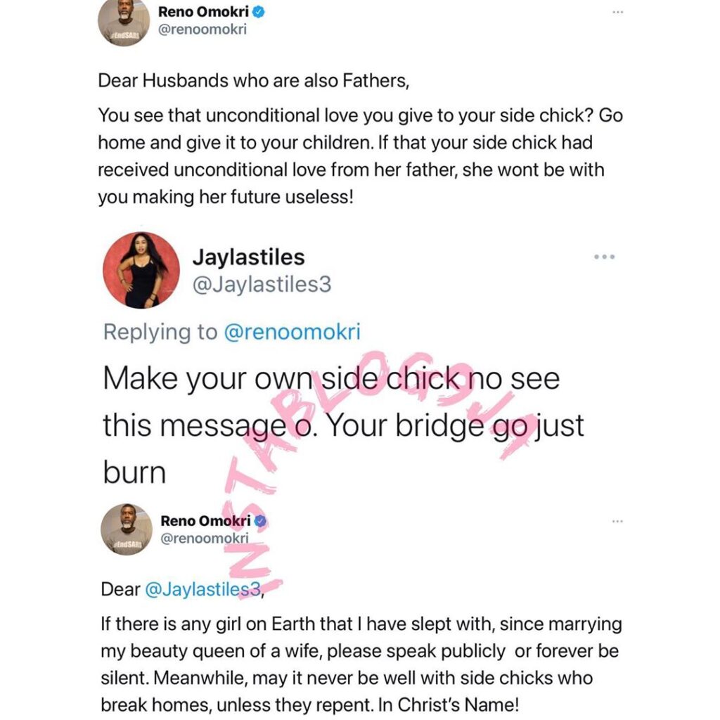 Shortly after defending his marital vow, Reno Omokri, places heavy curse on side-chicks worldwide