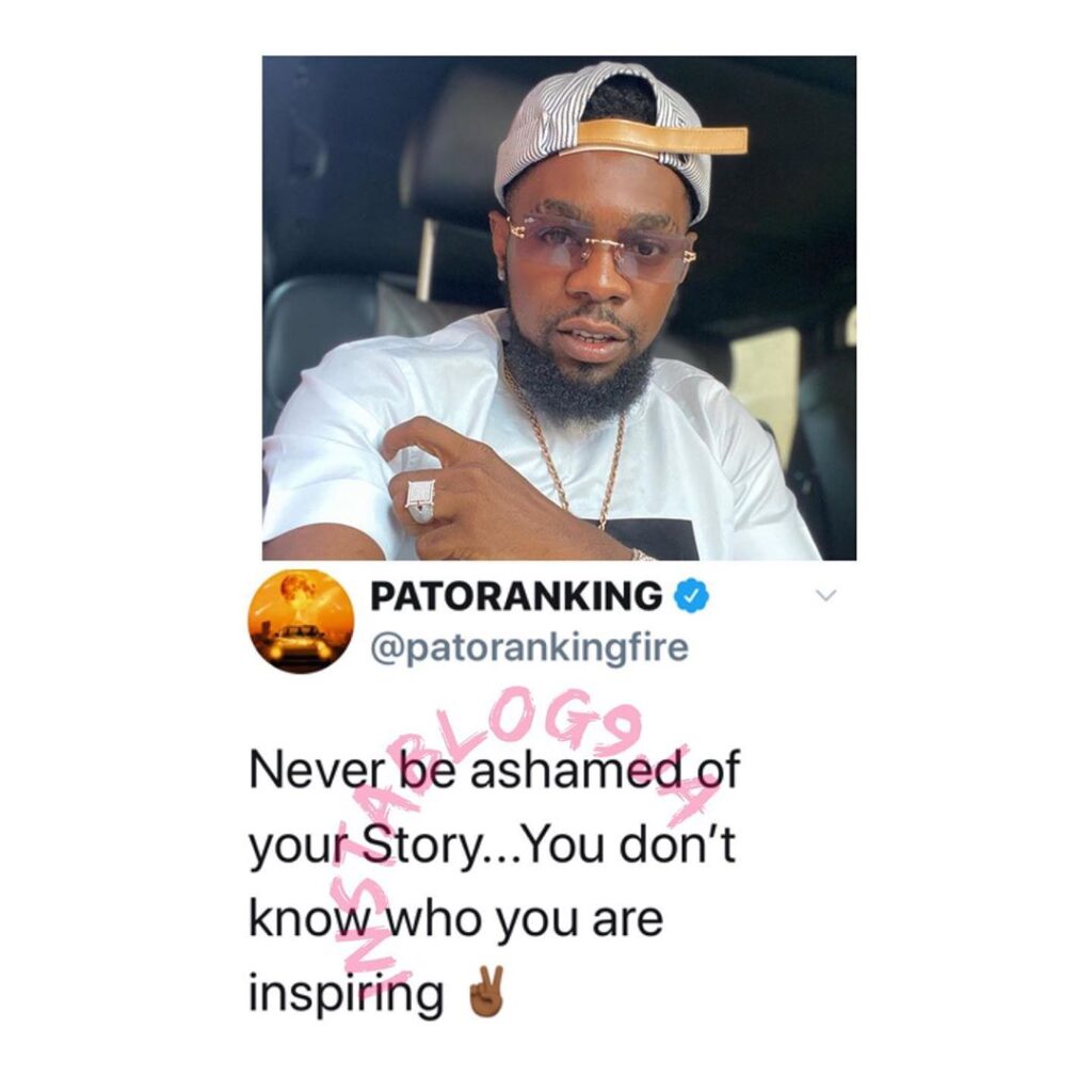 Never be ashamed of your story — Singer Patoranking