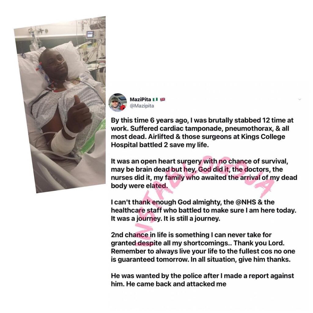 6yrs after he was brutally stabbed 12 times, Nigerian man shares his survival testimony