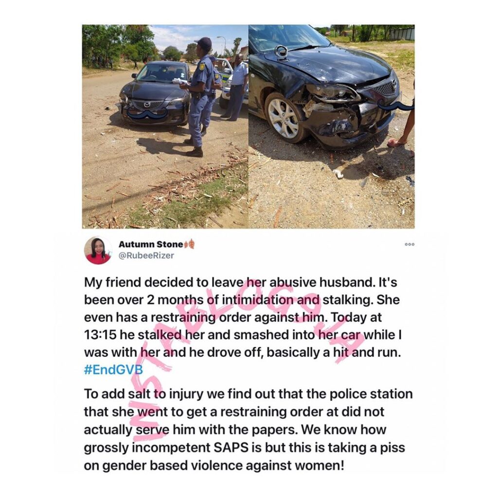 Abusive man smashes wife’s car after she dumped him in S. Africa
