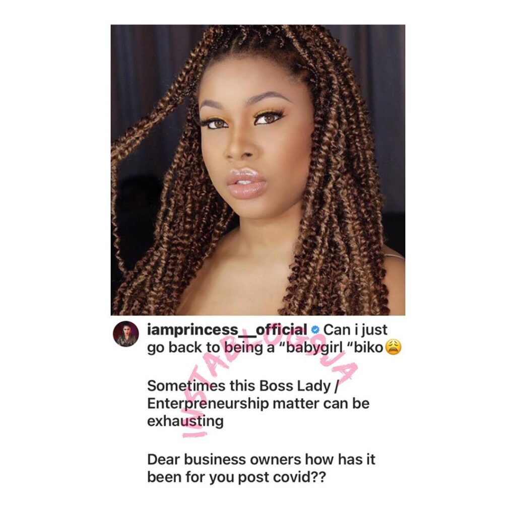 “Entrepreneurship is exhausting,” Media personality, Princess Onyejekwe, cries out