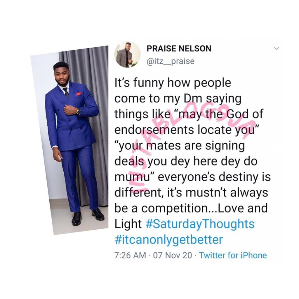 “Everyone’s destiny is different,” BBN’s Praise speaks after being dragged for not securing any endorsement deal