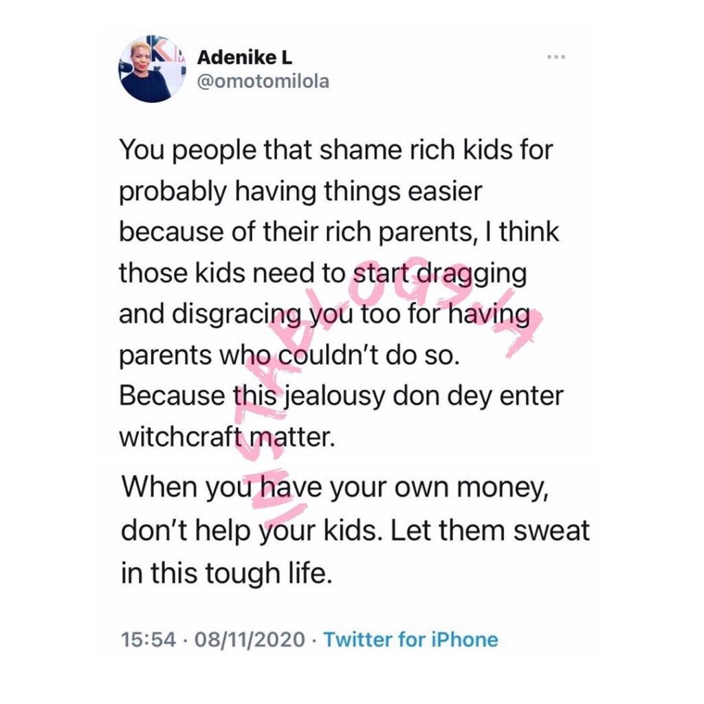 Rich kids need to start dragging the huge population of the children of paupers in Nigeria — OAP Adenike