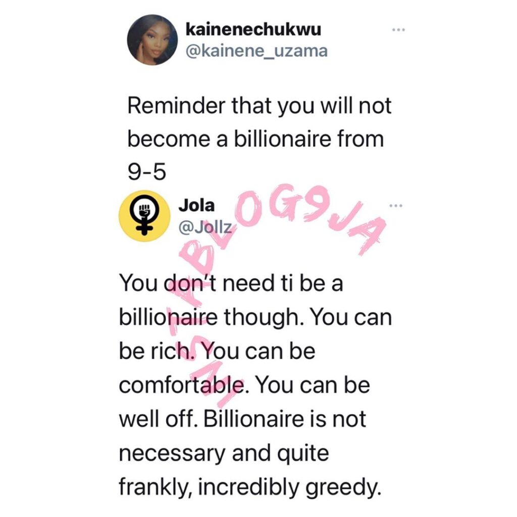 Being a billionaire isn’t necessary and it is incredibly greedy — Media Personality Jola