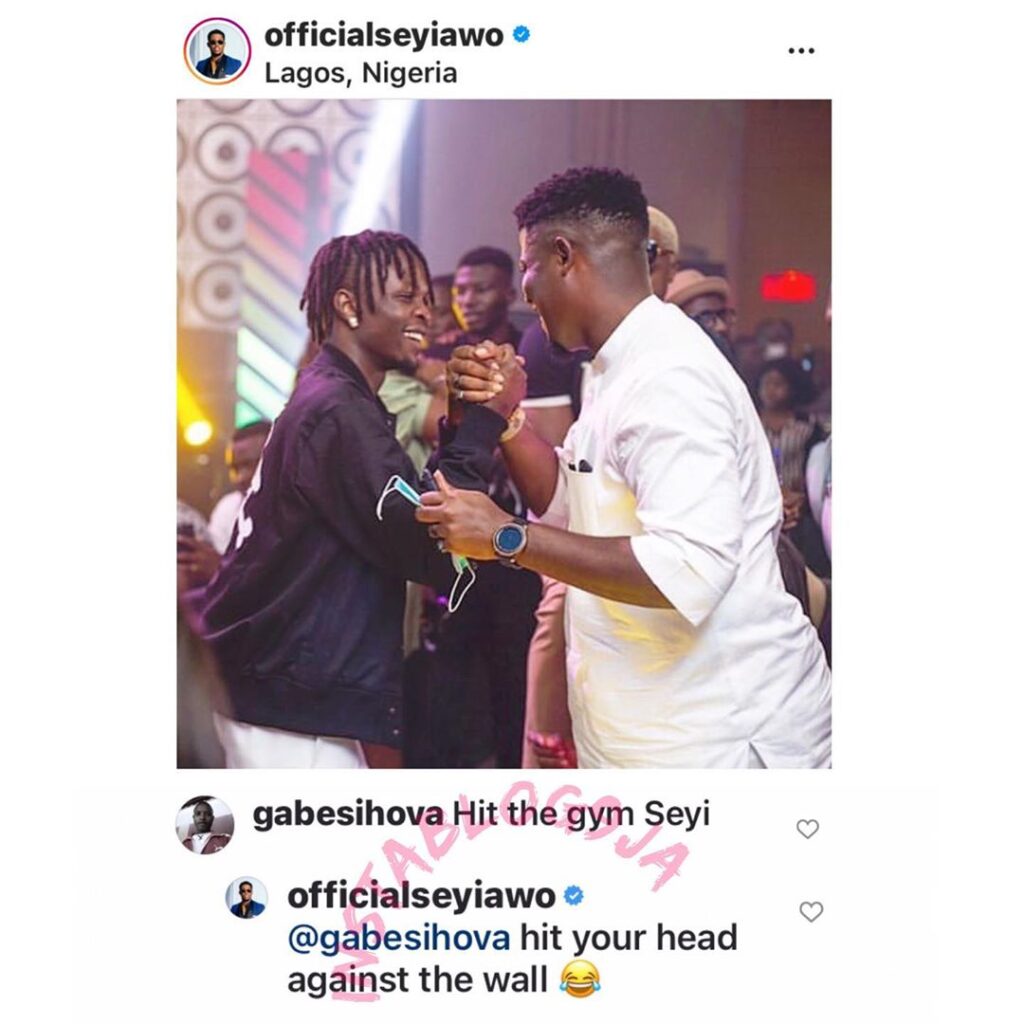 Ex BBN contestant, Seyi, exchanges advice with a concerned follower