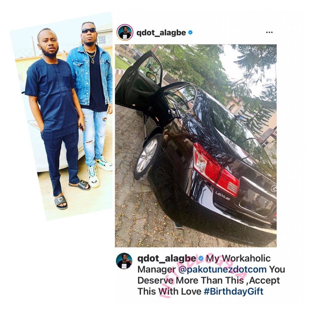 Singer Qdot Buys A Car For His Manager On His Birthday