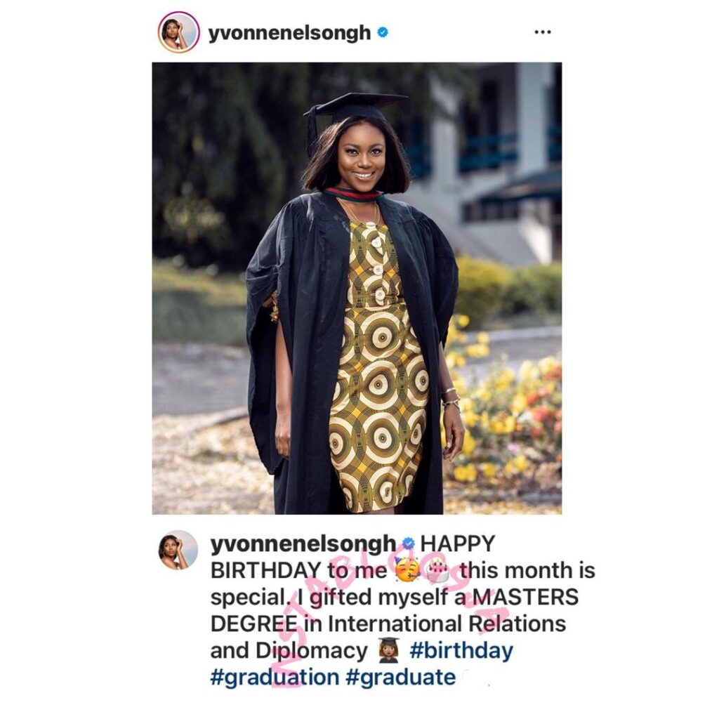 Ghanian Actress, Yvonne Nelson, adds a masters degree to her resume