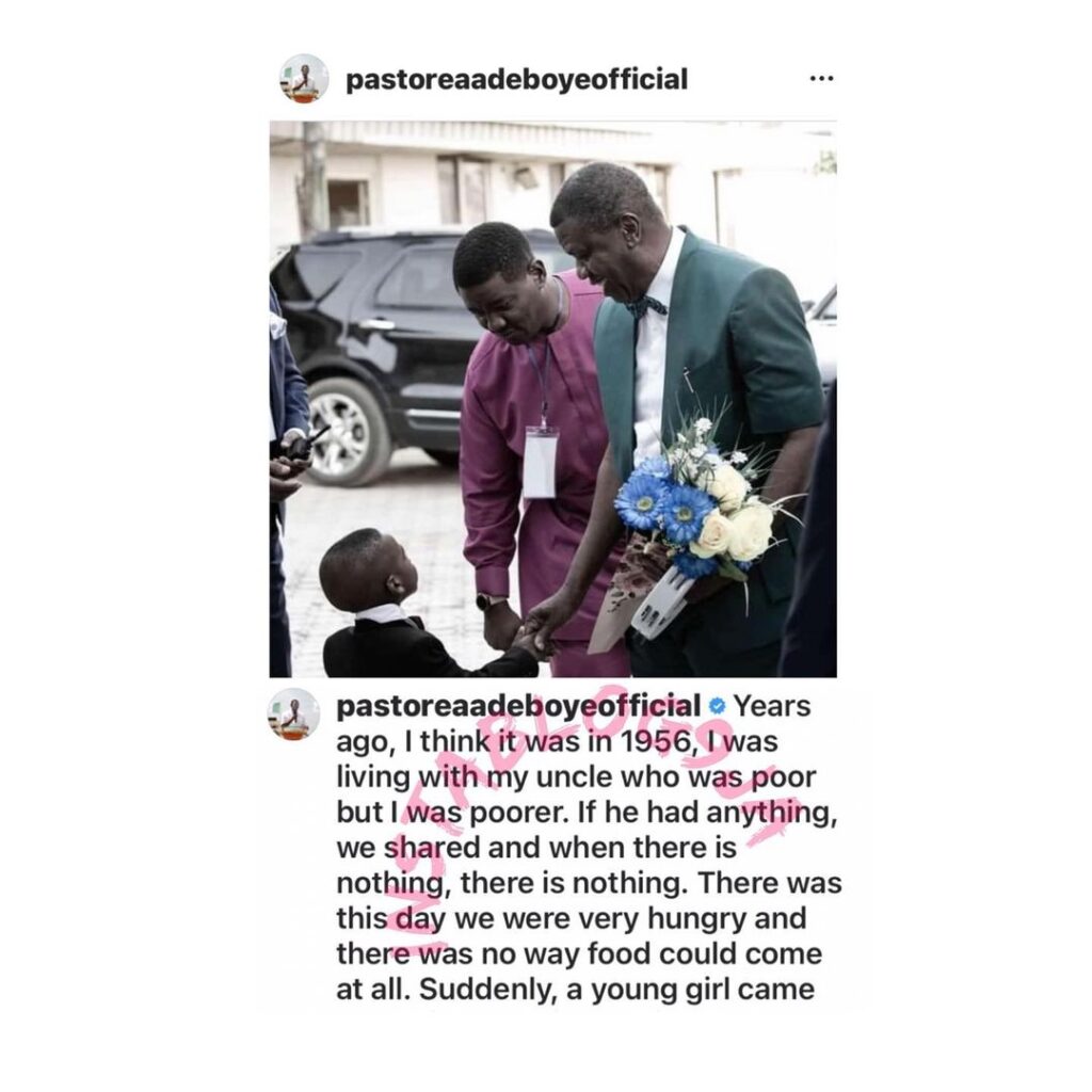 Pastor Adeboye shares an interesting 1956 miracle [Swipe]
