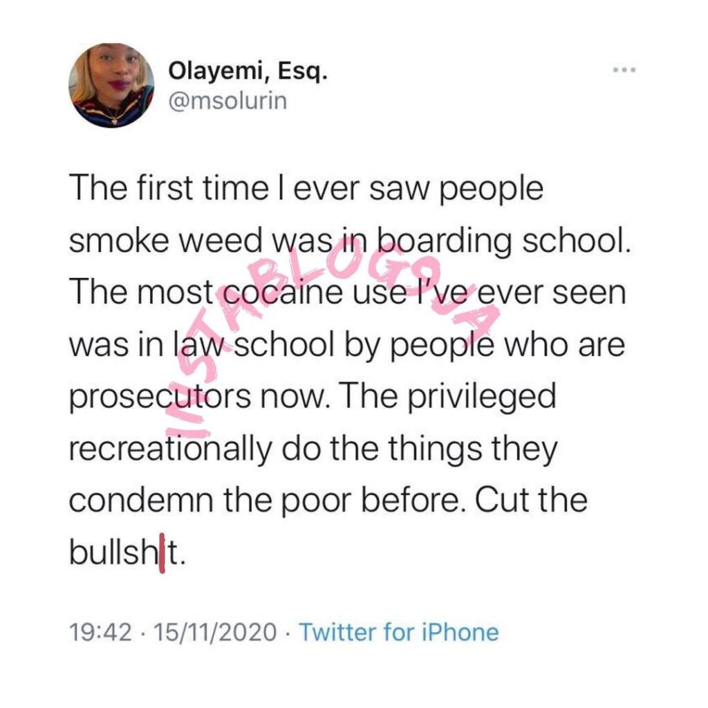 Nigerian lawyer unmasks her crackhead colleagues