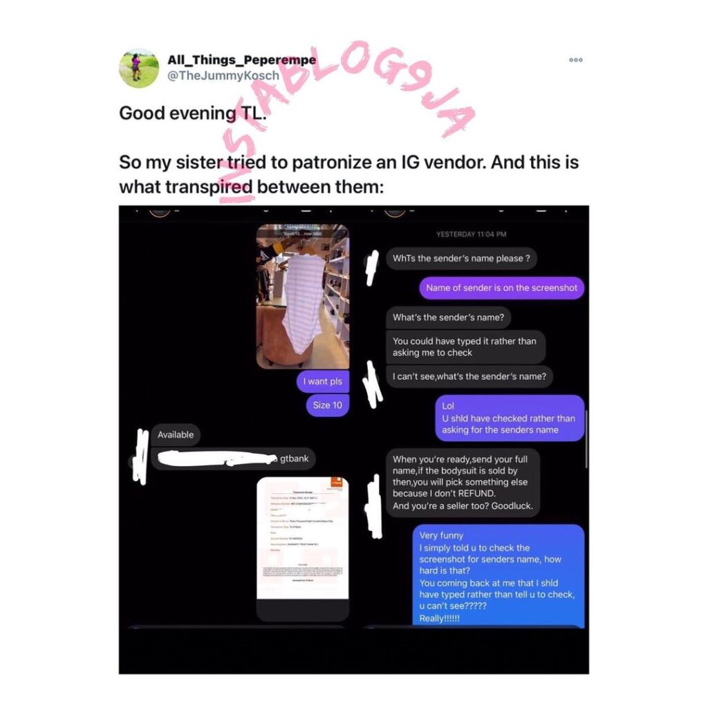 Lady shares her encounter with an IG vendor [Swipe]