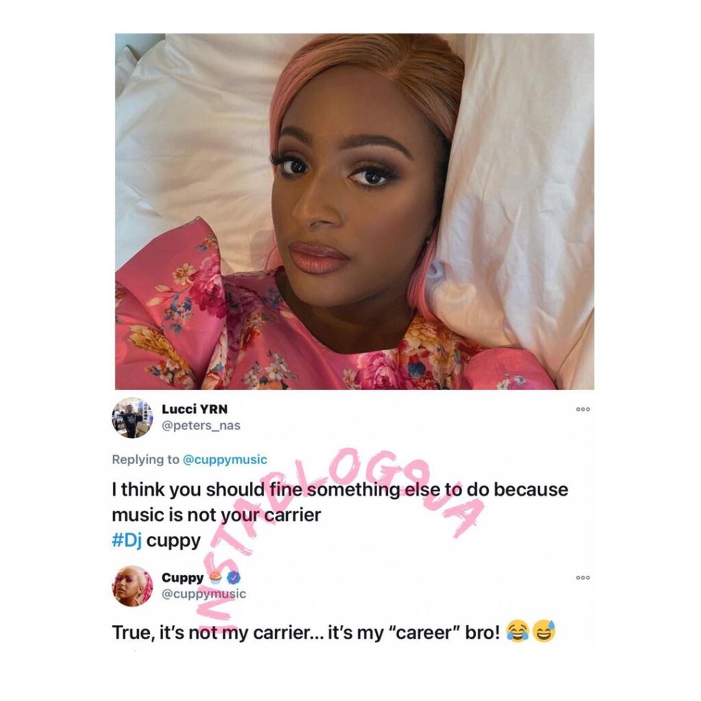 DJ Cuppy saves her confused brother from future shame
