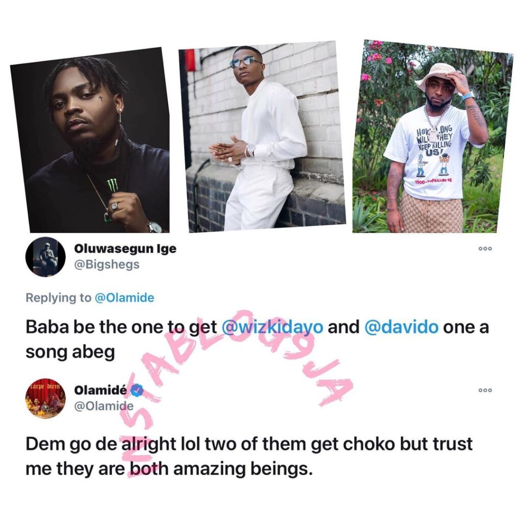 Wizkid vs Davido: They both have “choko” but they will be alright — Singer Olamide