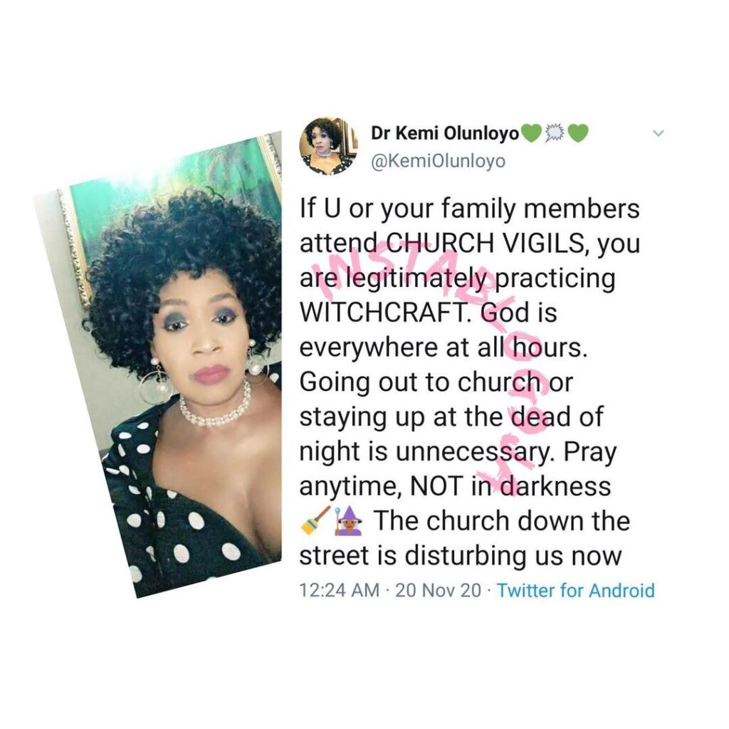 You are practicing witchcraft if you attend church vigils — Journalist Kemi Olunloyo